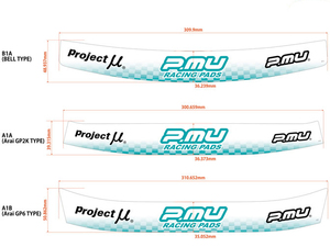 【Projectμ】 HELMET SHIELD STICKER P.mu バイザーステッカー A1A ST-VSA1A Arai GP2K TYPE