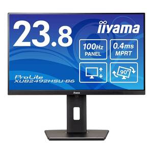 液晶ディスプレイ iiyama XUB2492HSU-B6 23.8型 IPS液晶 ノングレア 1,920×1,080 フルHD