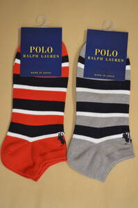 限定品　新品　未使用　タグ付き　男性　 POLO RALPH LAUREN　 ポロラルフローレン 　人気ショートソックス　２足組　日本製　　送料無料