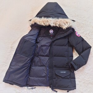 1円〜 美品 CANADA GOOSE カナダグース ダウンジャケット SOLARIS ソラリス 3034JL フードファー コヨーテ ロング ブラック XSサイズ 希少