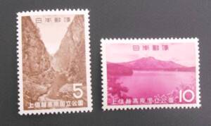 第二次国立公園　上信越高原　１９６５年　昭和４０年　清津峡　野尻湖と妙高山　未使用