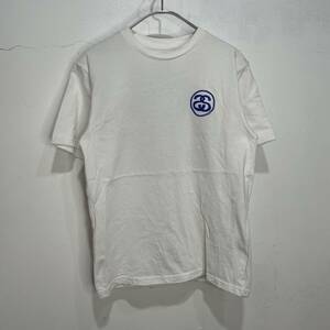 送料無料☆STUSSY☆ステューシー☆両面プリントTシャツ☆ワンポイントロゴ☆半袖☆ホワイト☆S☆B24M