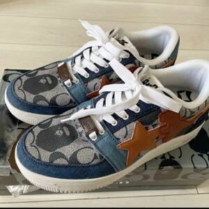 ◆激レア◆美品◆ BAPE COACH BAPE STA コラボ　スニーカー 27cm アベイシングエイプ コーチ シューズ 9 カモフラ 迷彩 モノグラム 靴