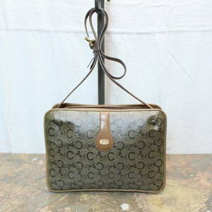 OLD CELINE CARRIAGE LOGO MACADAM PATTERNED SHOULDER BAG MADE IN ITALY/オールドセリーヌ馬車ロゴマカダム柄ショルダーバッグ