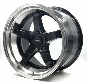 CLEAVE RACING FL53 18x9.5J +18 5H-114.3 ブラック/マシンド 4本セット