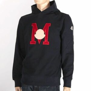 【CU】サイズS　MONCLER モンクレール スウェット パーカー ネイビー 8G00012 899WC 778 M ロゴワッペン プルオーバー 長袖 メンズ【新品