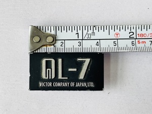 希少レア☆中古ビクター VICTOR QL-7 TT-71 アルミエンブレムバッジ ステレオRecord Player ORIGINAL Replacement Badge 42mm x 22mm