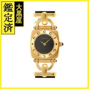 グッチ GUCCI ホースビット レディース 腕時計 6300L 黒 ブラック SS レザー クォーツ 2148103715914　【208】