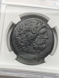 エジプト プトレマイオス4世 ゼウスアモン 大型鋳造青銅貨 NGC ANCIENTS Ch XF STRIKE 5/5 SURFACE 3/5 ファラオ ヘレニズム ギリシャ