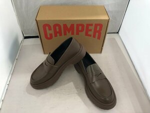 【CAMPER】カンペール　レディス　ボリュームソール　コインローファー　ココアブラウン　レザー　38（約24cm）　SY02-FNE