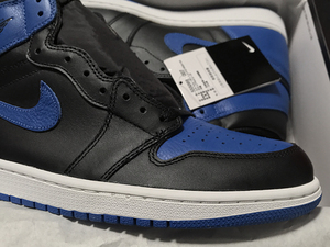 《16年製／DEAD STOCK／国内正規》AIR JORDAN 1 RETRO HIGH OG BLACK ROYAL エア ジョーダン ブラック ロイヤル bred chicago 28.5㎝