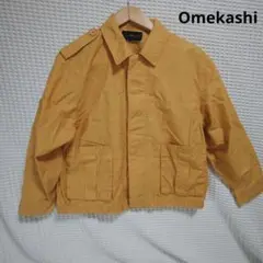 【オシャレ☆人気☆Omekashi】からし色ジャケット　ブランドロゴ