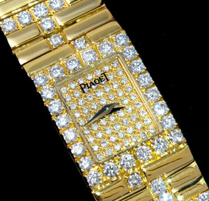 B5841【PIAGET】ピアジェ 正規OH済 純正ダイヤモンド 最高級18金無垢セレブリティレディQZ
