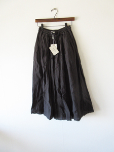 未使用 2019 KristenseN DU NORD / クリステンセン ドゥ ノルド S-234 LINEN skirt 1 C.BLACK / コットンスカート