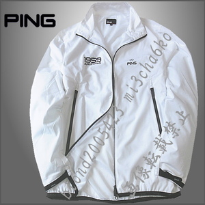 ■新品【PING GOLF】ピンゴルフ WATER RRPELLENT 高撥水素材 フルジップジャケット■WH/L