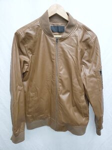 ◇ Θ ATELIER SAB MEN フェイクレザー 長袖 ブルゾン　ジャケット サイズL ブラウン メンズ P