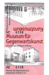 ★スイス　バーゼル美術館 入場半券　2001年使用済み　世界の美術館・コレクションにいかが？