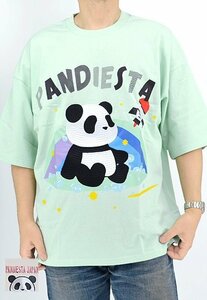 PANDA or CAT？ BIG Tee◆PANDIESTA JAPAN ミントMサイズ 554108 パンディエスタジャパン パンダ ゆったりめ オーバーサイズ