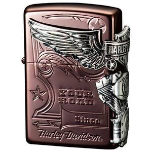 ZIPPO 喫煙具 ライター ハーレーダビットソン サイドメタル HDP49 ☆ 送料無料 ジッポ zippo ジッポー HARLEY DAVIDSON オートバイ 白頭鷲