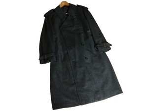 美品*D‘URBAN ダーバン*濃グレー系*メンズ*3釦*ウール素材*トレンチコート*90A4*M～L相当*秋冬