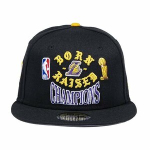 BornxRaised (ボーンアンドレイズド) キャップ 帽子 BORN X RAISED + LAKERS 17 RINGS CHAMPIONSHIP FITTED HAT BLACK 7-1/4（57.7cm）