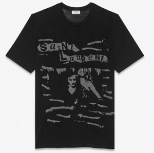 正規 20SS Saint Laurent Paris ロゴ SEX PISTOLS パッチワーク ダメージ加工 クルーネック Tシャツ 黒 M 601548 YBOF2