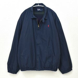 希少 XL♪ 80s 90s USA製 POLO by Ralph Lauren ポロ ラルフローレン チンストラップ スウィングトップ ジャケット 裏チェック