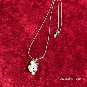 SILVER シルバー MIKIMOTO ミキモト リボン 葡萄モチーフ パール 真珠 ネックレス ペンダント アクセサリー