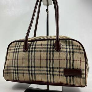 1円〜【入手困難品】 BURBERRY バーバリー ノバチェック ハンドバッグ ミニボストンバッグ レザー キャンバス 鞄 トートバッグ