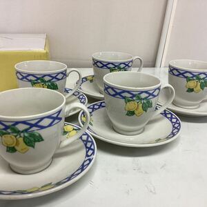 HONEY of CHINA カップ&ソーサー　レモン柄　オシャレ柄 U68