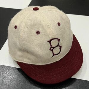 【149】 美品 BUTCHER PRODUCTS ロゴ ベースボール キャップ ウール 6面 ブッチャープロダクツ アットラスト atlast 7 3/8 バーガンディ