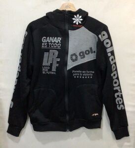 SALE! gol (ゴル) 裏起毛 ジップパーカー (L) BLACK | futsal soccer フットサル サッカー トレーニング 黒 セール