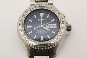 セイコー ランドマスター キネティック 5M43-0E80 デイデイト ラウンド シルバー クォーツ メンズ 腕時計 SEIKO