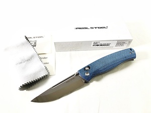 リアルスチール　Pathfinder Folder Denim Micarta　折りたたみナイフ　RealSteel　同梱OK　1円スタート★H