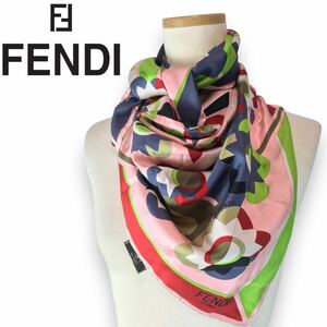 m56 FENDI フェンデイ スカーフ シルク 大判スカーフ イタリア製 正規品 レディース