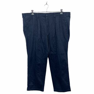 DOCKERS チノパンツ W46 ドッカーズ クラシックフィット タック入り コットン ビッグサイズ ネイビー 古着卸 アメリカ仕入 2311-555