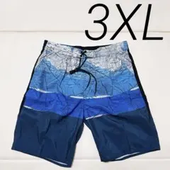 メンズ 水着 3XL サーフパンツ　ポケット付　大きいサイズ　青