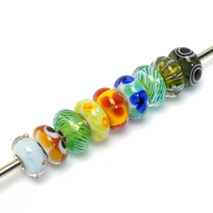 トロールビーズ 9点セット フラワー ウェーブ 925 ガラス Trollbeads