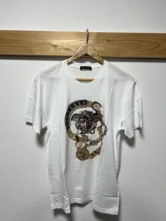 VERSACE　メデューサ　チェーン　刺繍ロゴ　Tシャツ