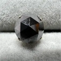 大粒　1.33ct ブラックダイヤモンド　ローズカット　片耳　ピアス　K18