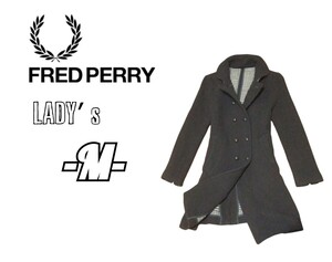 送料無料 レディースM◇FRED PERRY◇コート 黒