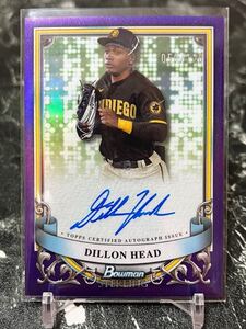 2024 Bowman Starling DILLON HEAD purple refractor auto /120 直書きサイン