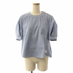 【美品】 sacai / サカイ | Thomas Mason Cotton Poplin Pullover プルオーバーシャツ | 1 | ライトブルー/ホワイト/ネイビー