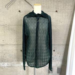  ISSEY MIYAKE me イッセイミヤケ ブラウス サイズF グリーン