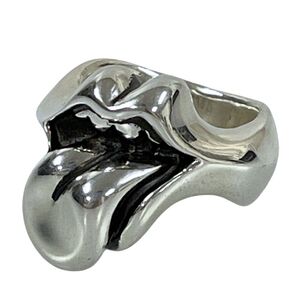 CHROME HEARTS RING-LT-MED リップアンドタン ミディアム シルバーリング ローリングストーンズ 2024年8月購入品 海外正規品 / 35114