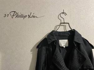 ◯ 3.1 Phillip lim スネーク パターン コットンシルク トレンチコート / スリーワン フィリップリム ブラック 黒 8 Ladies #Sirchive