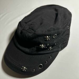 RARE 00s japanese label Newsboy cap skull studs lgb ifsixwasnine share spirit 14th addiction kmrii obelisk goa y2k tornado mart