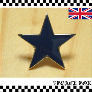 英国 インポート Pins ピンズ ピンバッジ ラペルピン 星 スター PUNK ROCK パンク ロック ライダース イギリス GB ENGLAND ネイビー 621