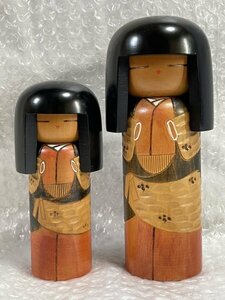 【 こけし 】 東雲李 李作 おかっぱ こけし まとめ 2体セット KOKESHI DOLL 日本人形 郷土玩具 伝統工芸 松1021