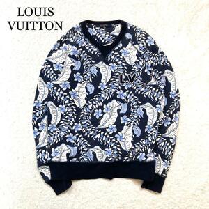 【極美品】LOUIS VUITTON トレーナー LVワッペン ボタニカル柄 M